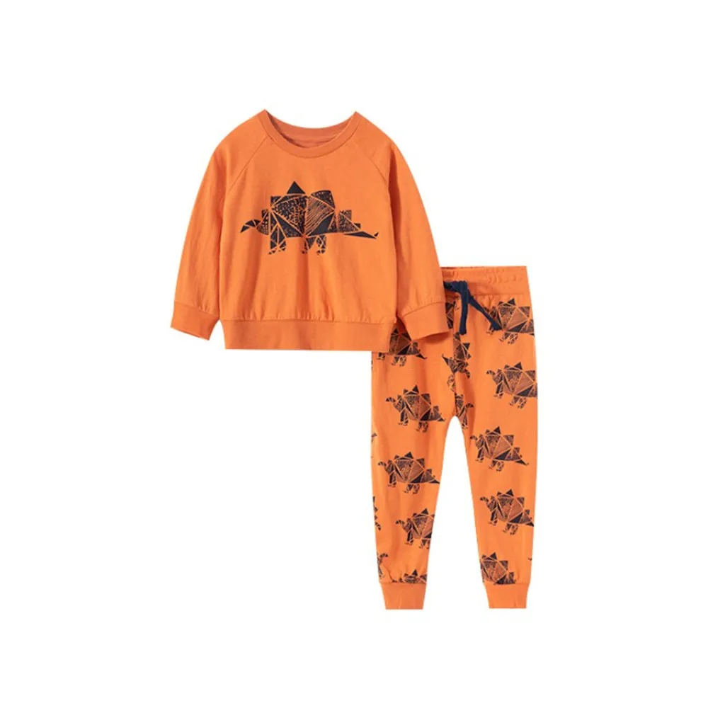 Skoki Metrov Novih Jeseni Dinozavri Bombaž Oblačila Sklop za Otroke Vroče Dinozavri Tiskanja Obleke Otroška Oblačila Obleke