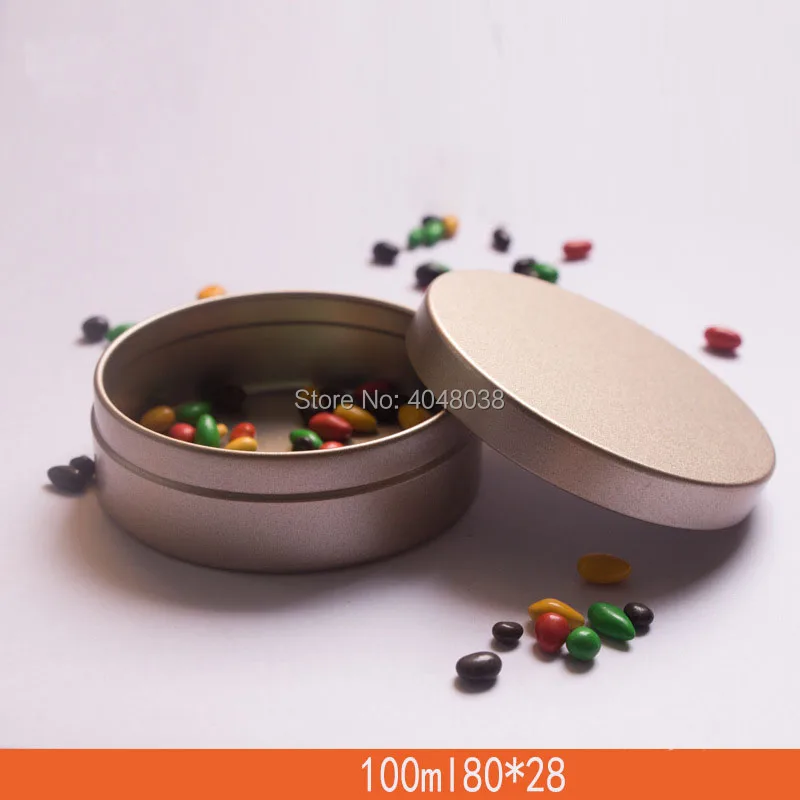 Dia 80 mm Pločevinke, Prazna Aromo Sveča Polje Krog Kozmetične Kreme Jar Slušalke Škatla za Shranjevanje Motnega Zlato 100 ML Pomade Pakiranje Pot