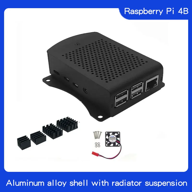 150PCS/veliko Raspberry pi 4 modul B Aluminijasto ohišje z Heatsink Viseči nosilec Združljiv + ventilator za Raspberry Pi 4 Model B