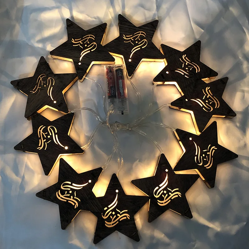 Star Luna LED Luči Niz EID Mubarak Ramadana Dekoracija Poroka Dekoracija Baby Kažejo, Rojstni dan Dekoracijo Dobave
