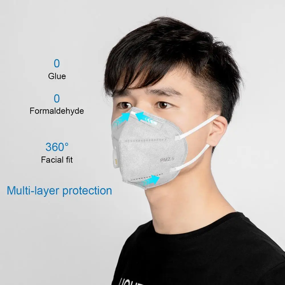 Reuseable KN95 Ventil Masko Varnost Prah Respirator kn95 Valved Maske Usta Dustproof Zaščitna Mascarillas Kn95Mask