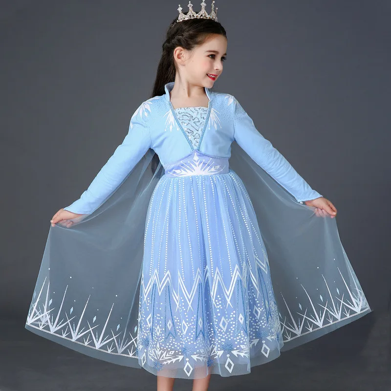 Spomladi, Pozimi Princesa Dekle Elsa Obleko Rojstni Cosplay Elsa Kostum za Otroke Tutu Teen Vestidos Otroci Oblačila