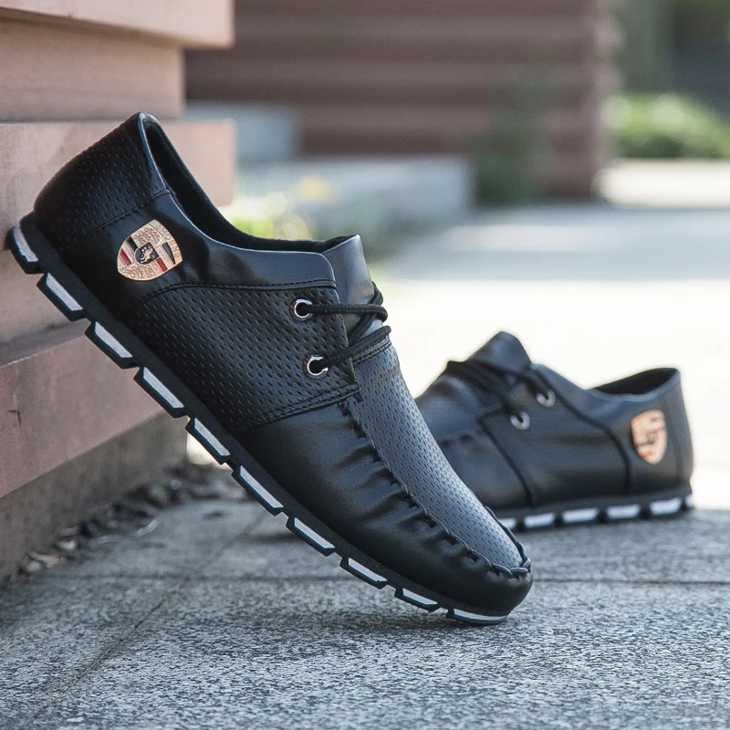 Moške formalno čevlji Loafers usnjeni čevlji platno čevlji poletje moških priložnostne čevlji formalno čevlji dihanje mehko edini lahki 44
