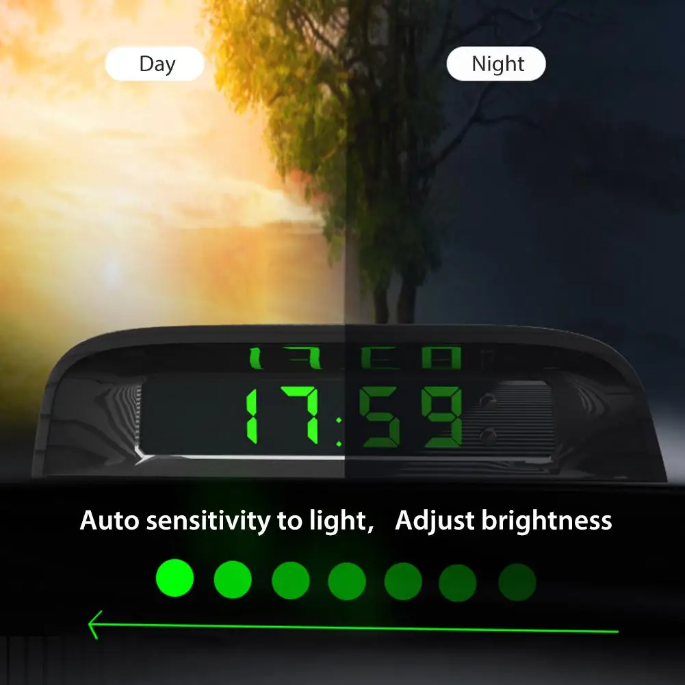 Prenosni Solarni Avto Digitalni LCD Ura & Prikaz Temperature Auto nadzorni Plošči Ure Ozadja Elektronski Zaslon Temperatura Ura
