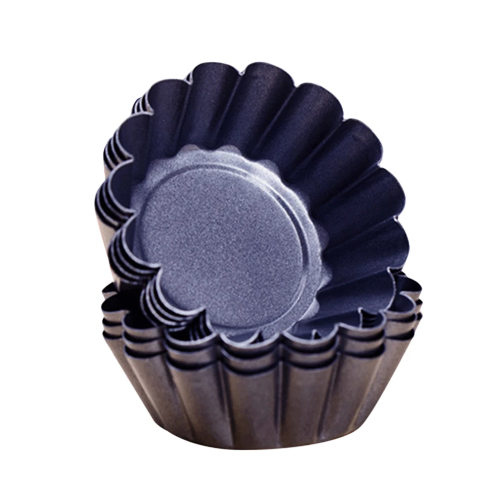 12pcs Non-stick Mini Ogljikovega Jekla Tart Soline Tartlet Večkratno uporabo Jajce Tart Cupcake Peko Plesni Muffin Skodelice
