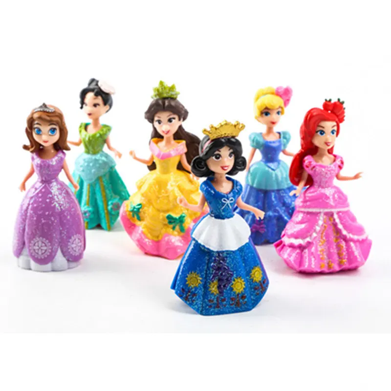 6PCS Disney Princesa Brezplačno darilo 6 KOS oblačila Plišastih lutka sneguljčica Princesa Bell Pepelka Princess Ariel Otrok Igrača darilo
