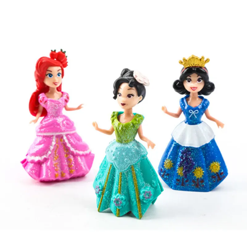 6PCS Disney Princesa Brezplačno darilo 6 KOS oblačila Plišastih lutka sneguljčica Princesa Bell Pepelka Princess Ariel Otrok Igrača darilo