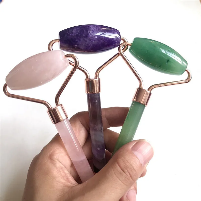 Naravni Prahu Kristalno Jade Roller Lepoto Jade Kolo Obraza Massager Strganje Plošča Meridian Zdravstvenega Varstva Nastavite Masaža Stick