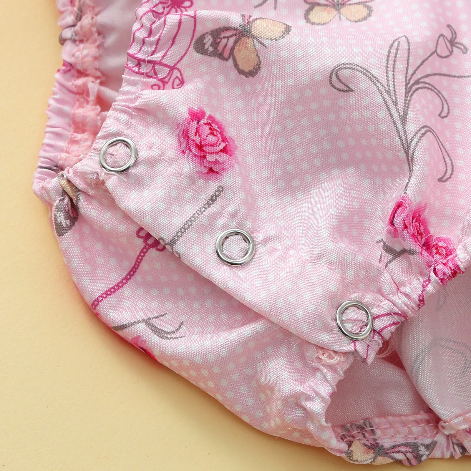 Novorojenega Dojenčka Baby Dekle Ruffle Čipke Cvjetnim Tiskanja Romper Hendbands Poletne Obleke