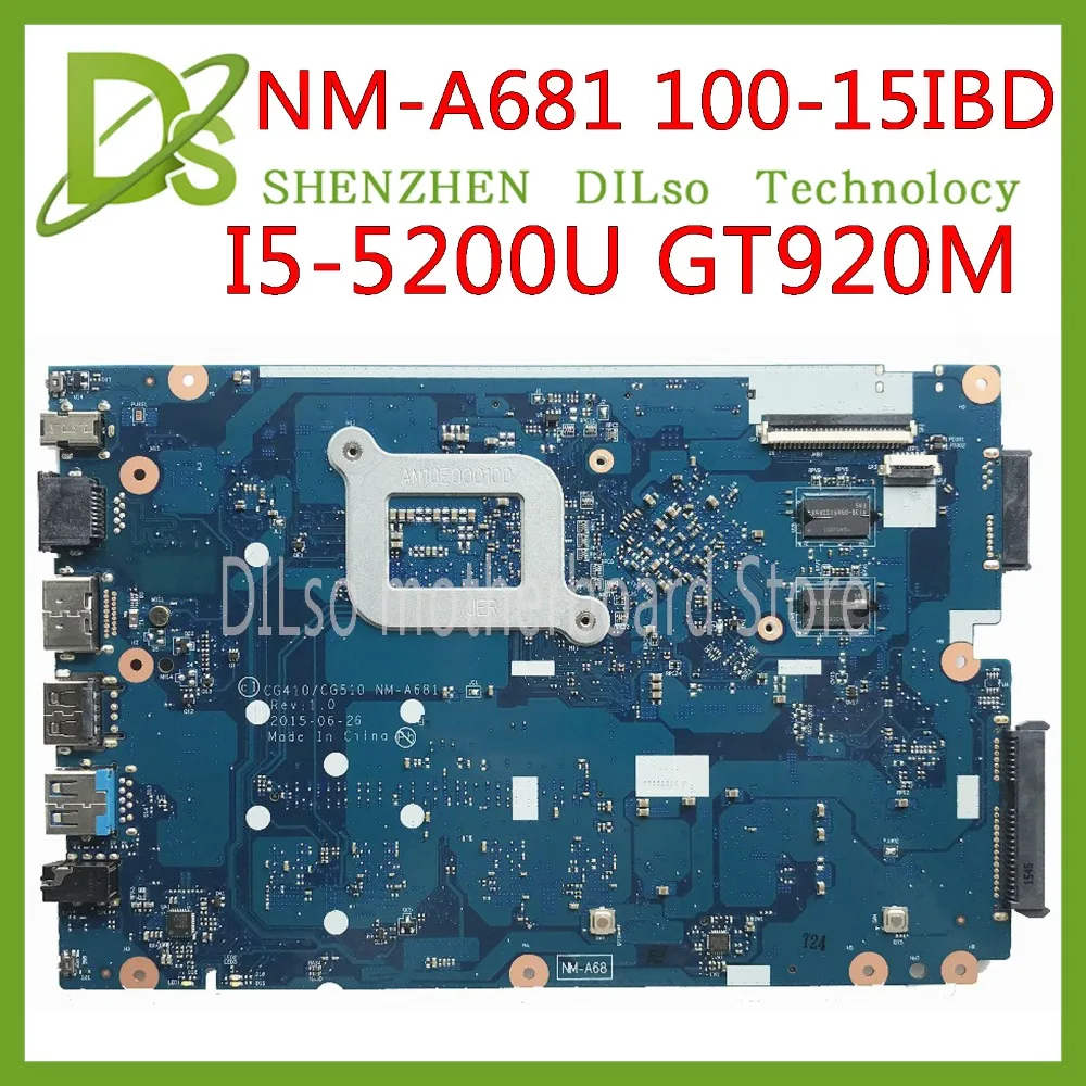 KEFU 100-15IBD Mainboard Za lenovo 100-15IBD Motherboard CG410/CG510 NM-A681 DDR3L i5-5200U 2G RAM GT920 Test prvotne