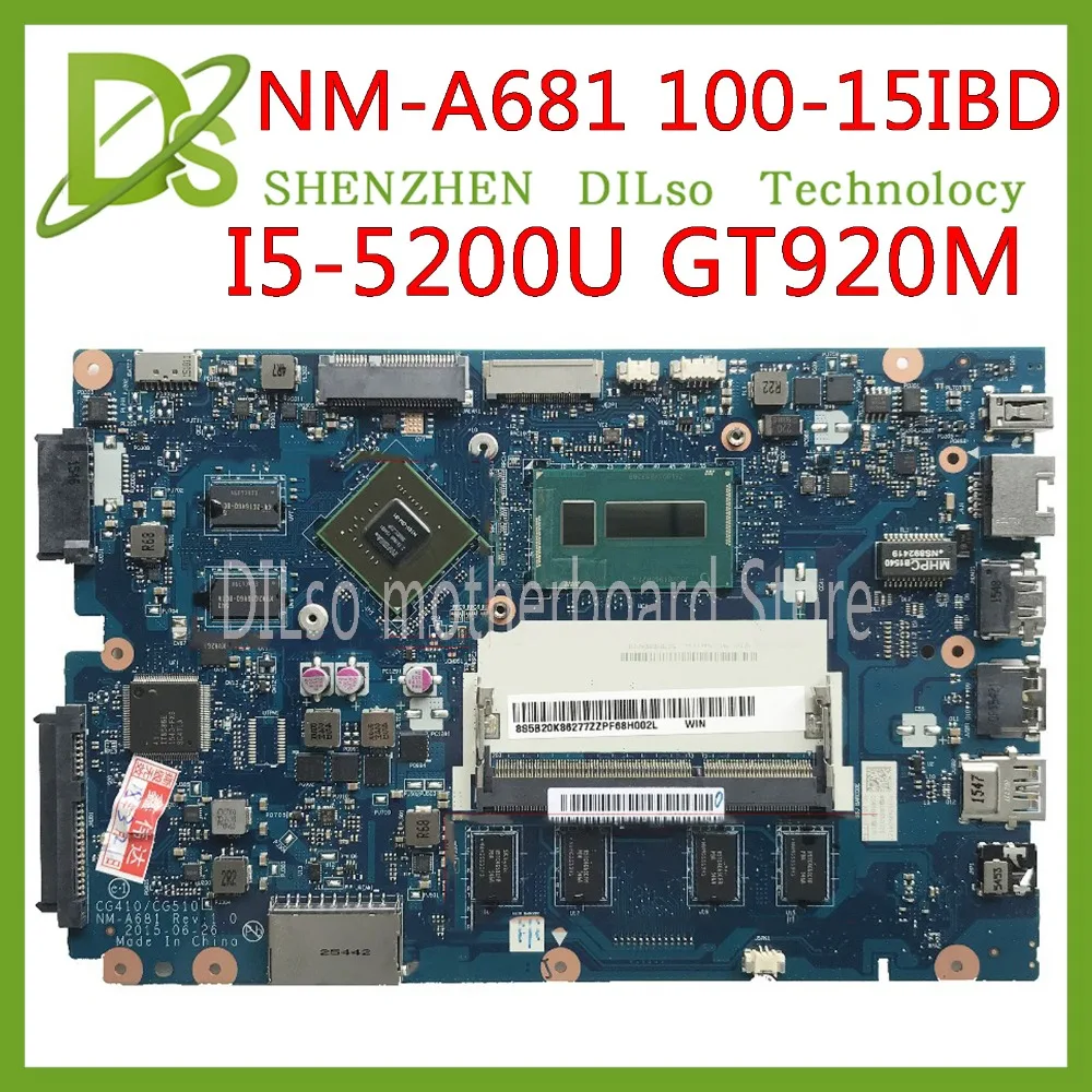 KEFU 100-15IBD Mainboard Za lenovo 100-15IBD Motherboard CG410/CG510 NM-A681 DDR3L i5-5200U 2G RAM GT920 Test prvotne