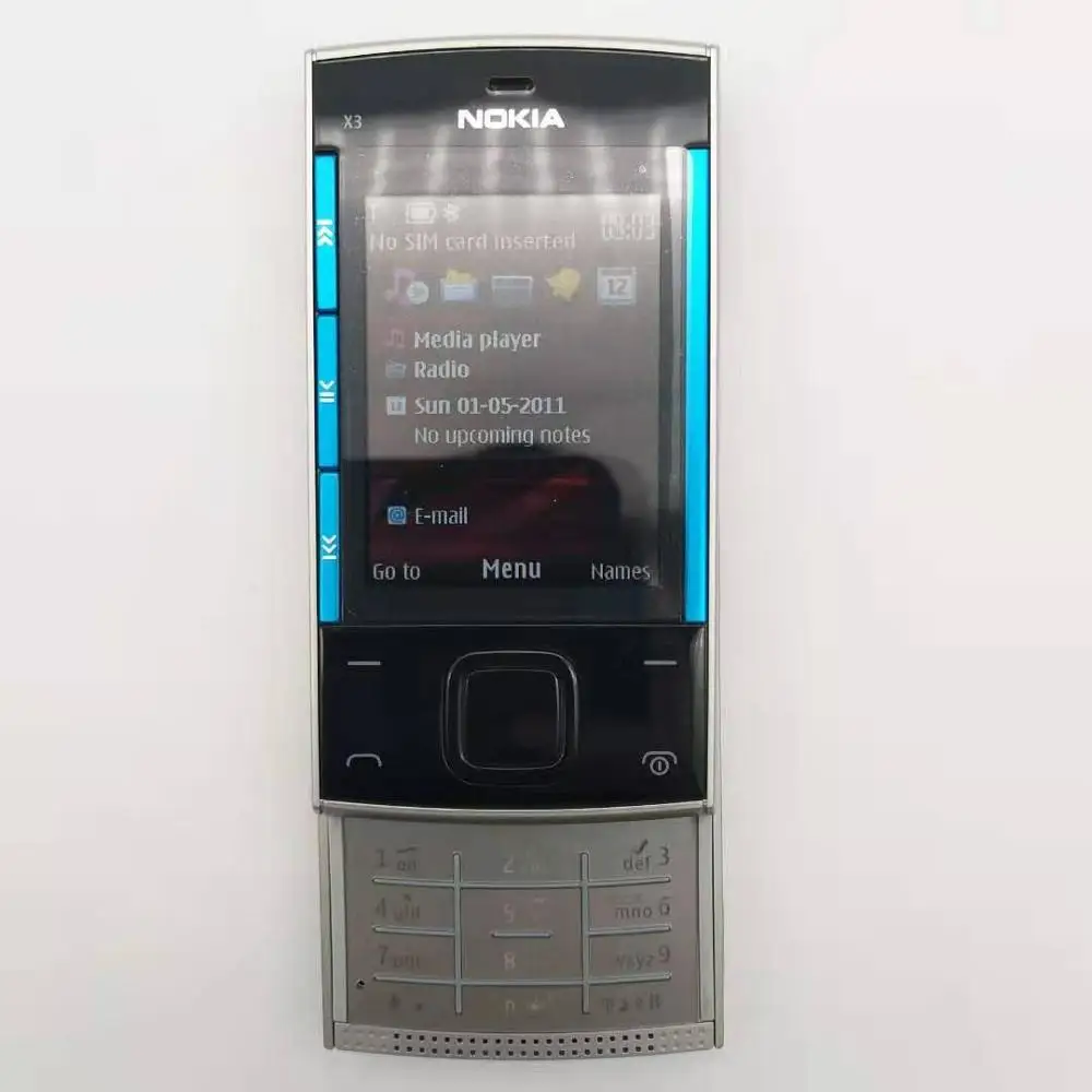 Prenovljen izdelek znamke Nokia X3 Mobilni Mobilni Telefon Odklenjen X3-00 Drsnik mobilni telefon & Eno leto garancije