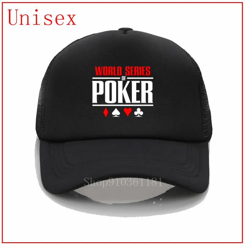 World Series of Poker Logotip bela bling baseball caps za ženske zaščitni klobuk ščit za obraz odraslih val skp za moške vedro klobuk