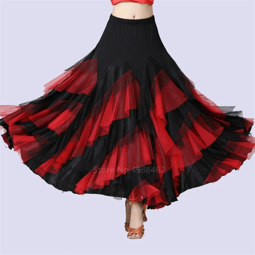 Nove Ženske Ples Kostum Flamenco Valček Ballroom Ples Krilo Klasično Konkurenco Praksi Večplastna Velikem Zamahu Španski Krila