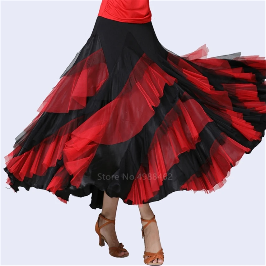 Nove Ženske Ples Kostum Flamenco Valček Ballroom Ples Krilo Klasično Konkurenco Praksi Večplastna Velikem Zamahu Španski Krila