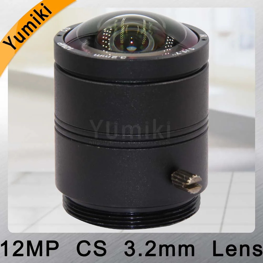 Yumiki 4K Objektiv 12Megapixel Omejeno CS Objektiv 12MP 3.2 mm 150 Stopinj 1/1.7 palčni Za 4K IP CCTV Polje kamere