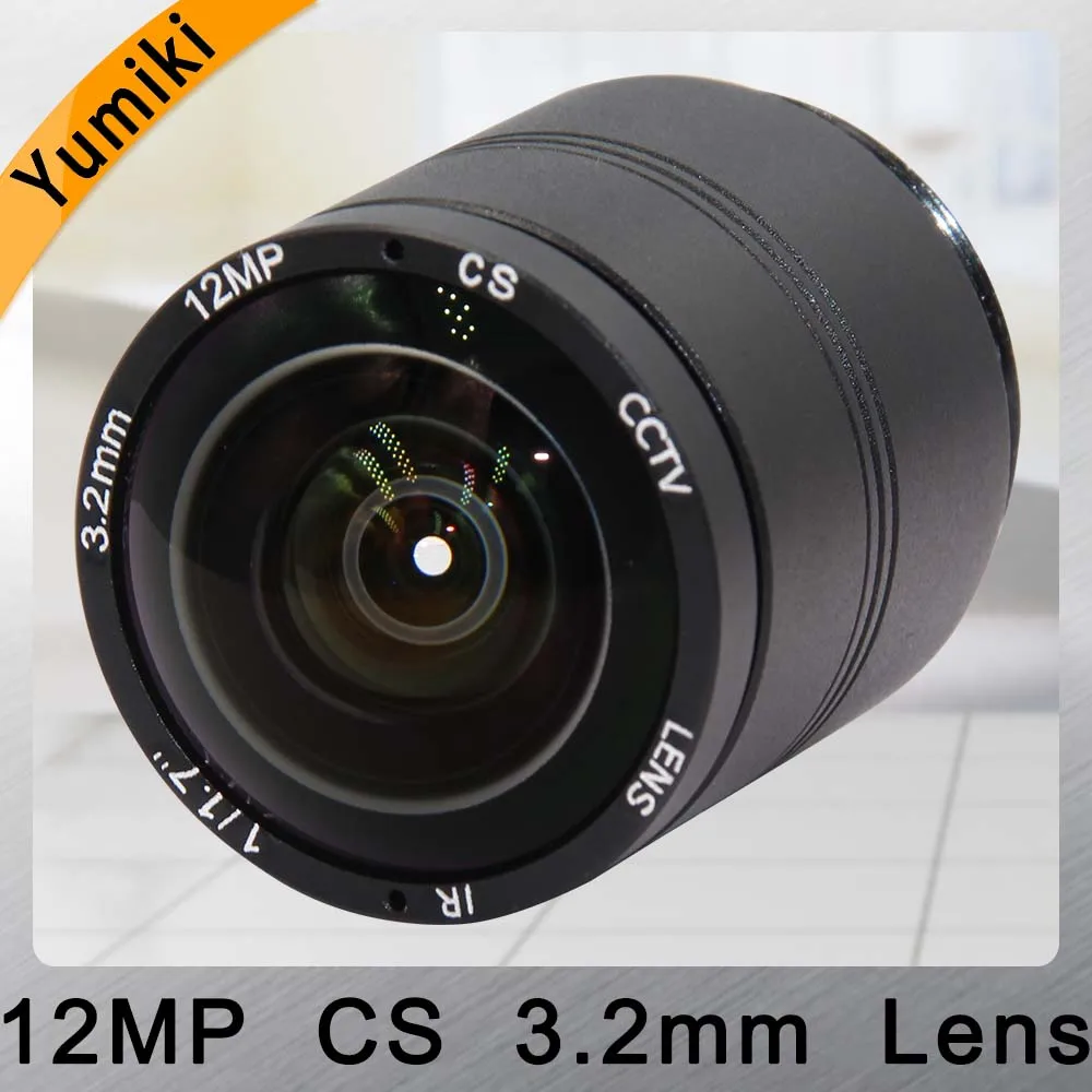 Yumiki 4K Objektiv 12Megapixel Omejeno CS Objektiv 12MP 3.2 mm 150 Stopinj 1/1.7 palčni Za 4K IP CCTV Polje kamere