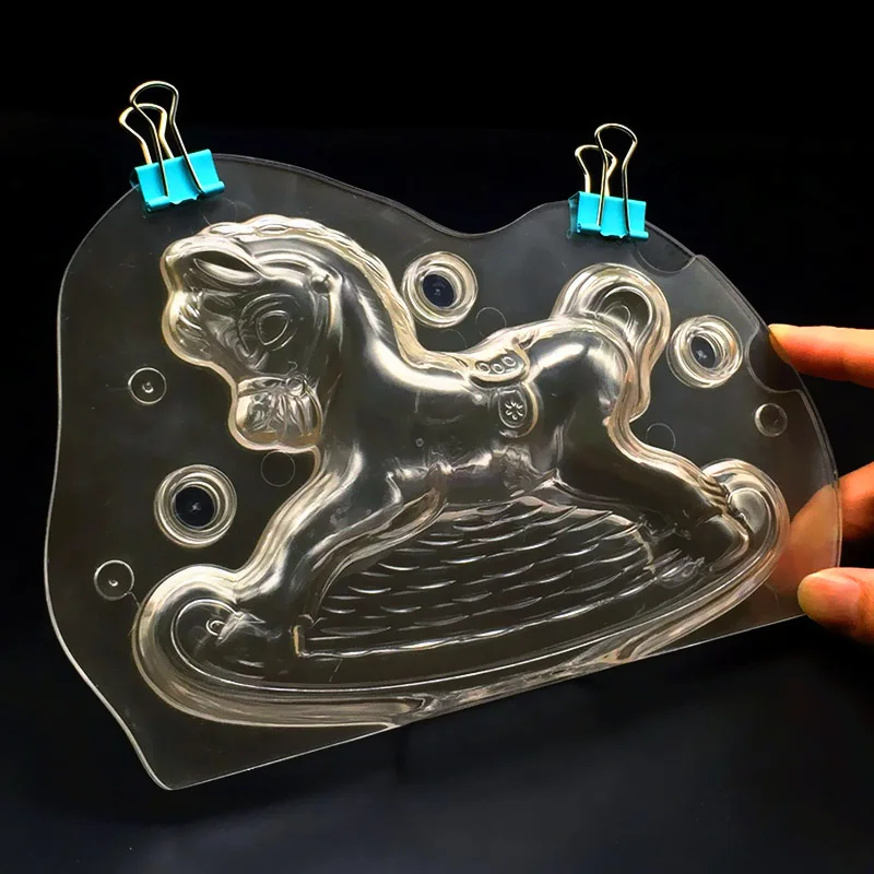 3D Igrača Konj Polikarbonatne Plastike Čokolada Kalup za peko orodja DIY Sladkarije Čokoladna Torta Dekoraterstvo Plesni Božič Kuhinja