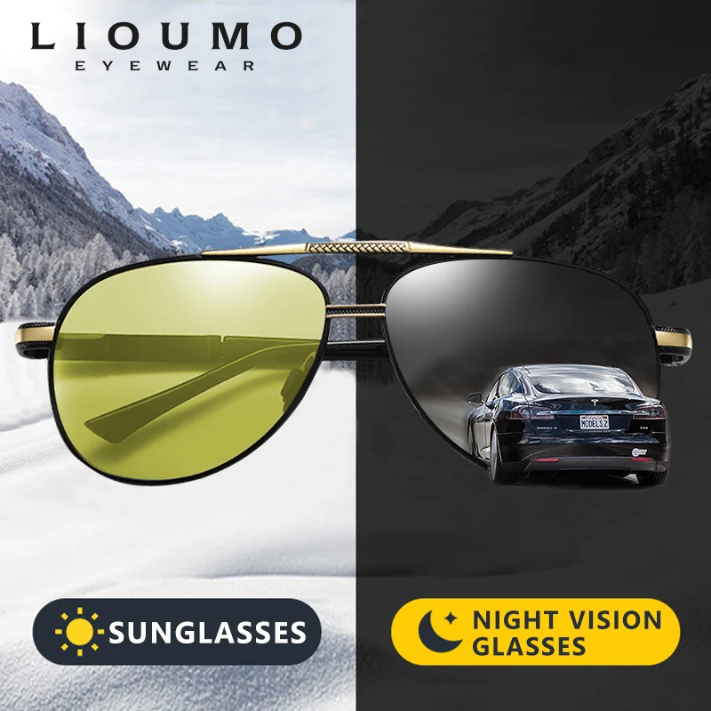 Blagovno znamko Design Pilotni sončna Očala Moških Polarizirana Photochromic Očala Dan Noč Varnost Vožnje Očala HD Ženske gafas de sol hombre