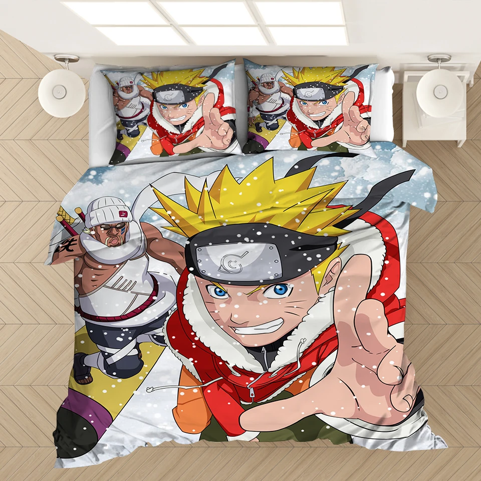 Anime Naruto 3D-Tiskana Posteljnina Nabor Rjuhe Prevleke Pillowcases Tolažnik Posteljnina Nabor Bedclothes Posteljno Perilo(NE stanja)
