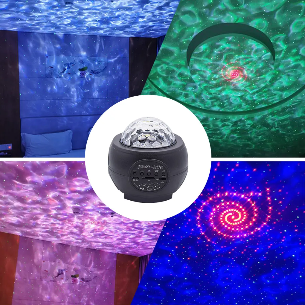 Barvita LED Star Svetlobni Projektor Obračanje Ocean Val Nočne Luči Bluetooth Glasbe USB Meglica Lučka Zvezdnato Nebo Galaxy Svetlobe Dekor