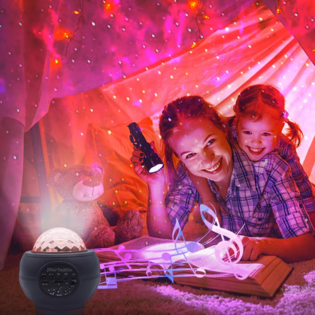 Barvita LED Star Svetlobni Projektor Obračanje Ocean Val Nočne Luči Bluetooth Glasbe USB Meglica Lučka Zvezdnato Nebo Galaxy Svetlobe Dekor