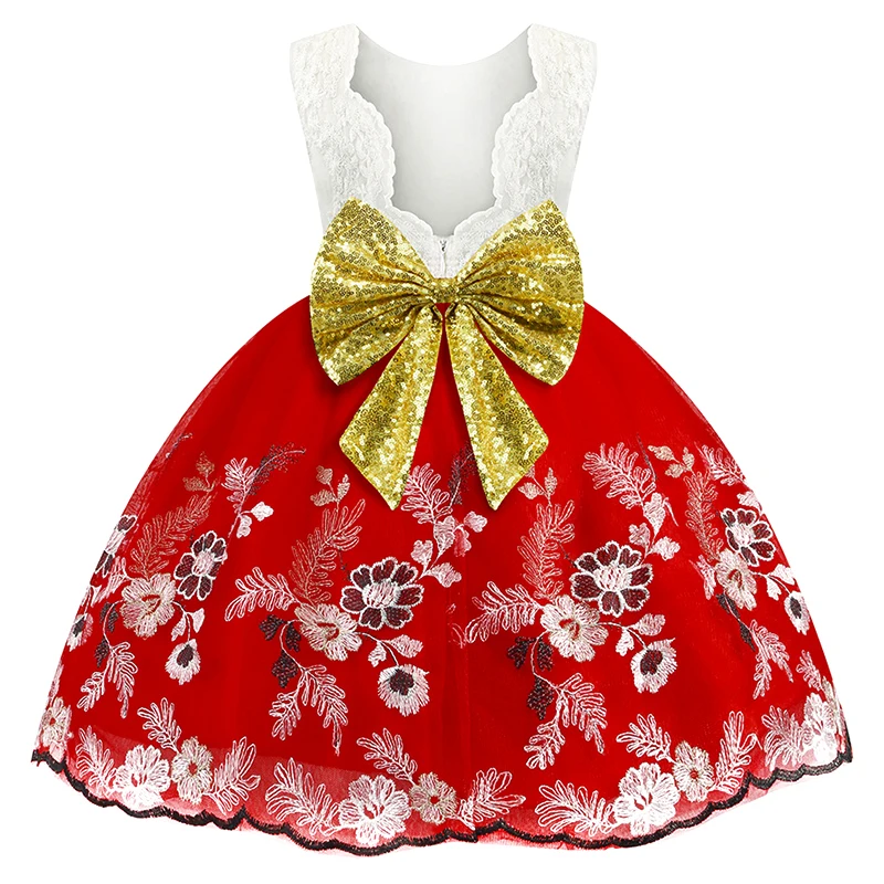 Božič Baby Dekleta Čipke Cvet Princesa Obleko Elegantno Malčka, Otroci, Poroka Obleke Žogo Za Malčke Stranke Obleke Otroci Oblačila