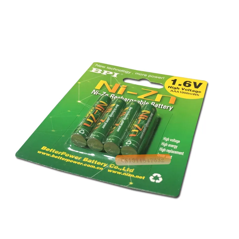 12 Kos/veliko 1,6 v aaa 1000mWh baterija za ponovno polnjenje nizn Ni-Zn AAA 1,5 v baterija za ponovno polnjenje Močan kot Ni-MH baterije za polnjenje Ni-Cd baterije