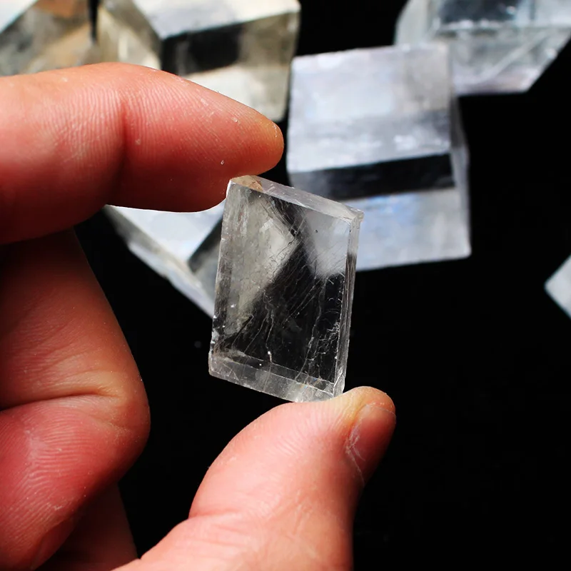 2pcs Naravnih jasno kvadratnih apnenčastega kamenja Islandija spar Quartz Crystal Rock Energije Kamen, Mineralne Vzorec zdravljenja