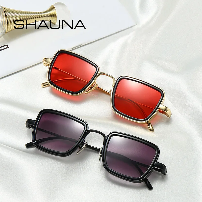 SHAUNA Retro Metal Punk Mala sončna Očala Ženske Modni Indija sončna Očala Moških UV400