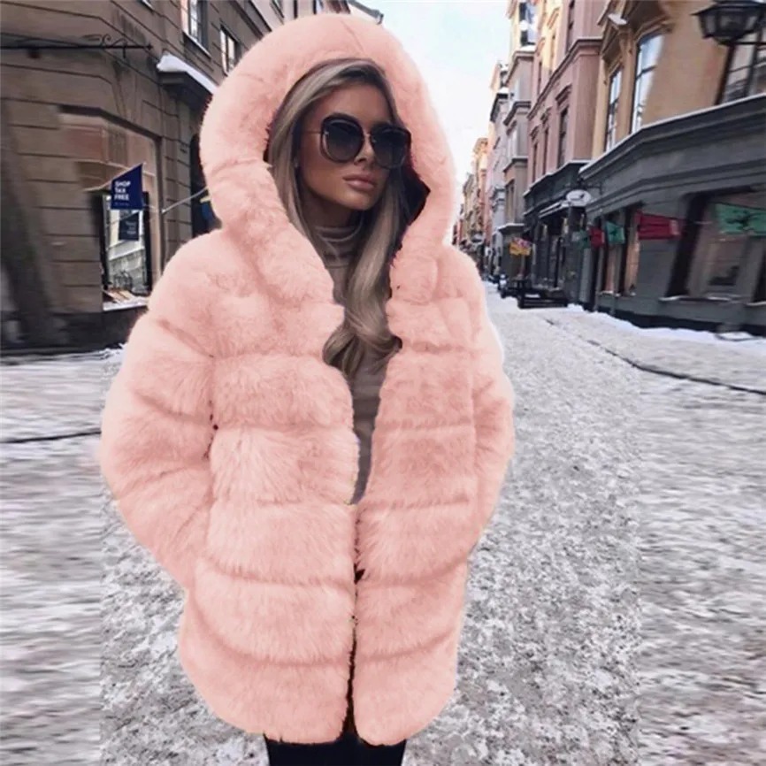 2019 Nove Zimske Ženske Mink Fur Coats Moda Specializiranimi Za Umetno Krzno, Toplo Jakno Plašč Trdna Debele Dame Krzno Plašč Suknjič Vrhnja Oblačila