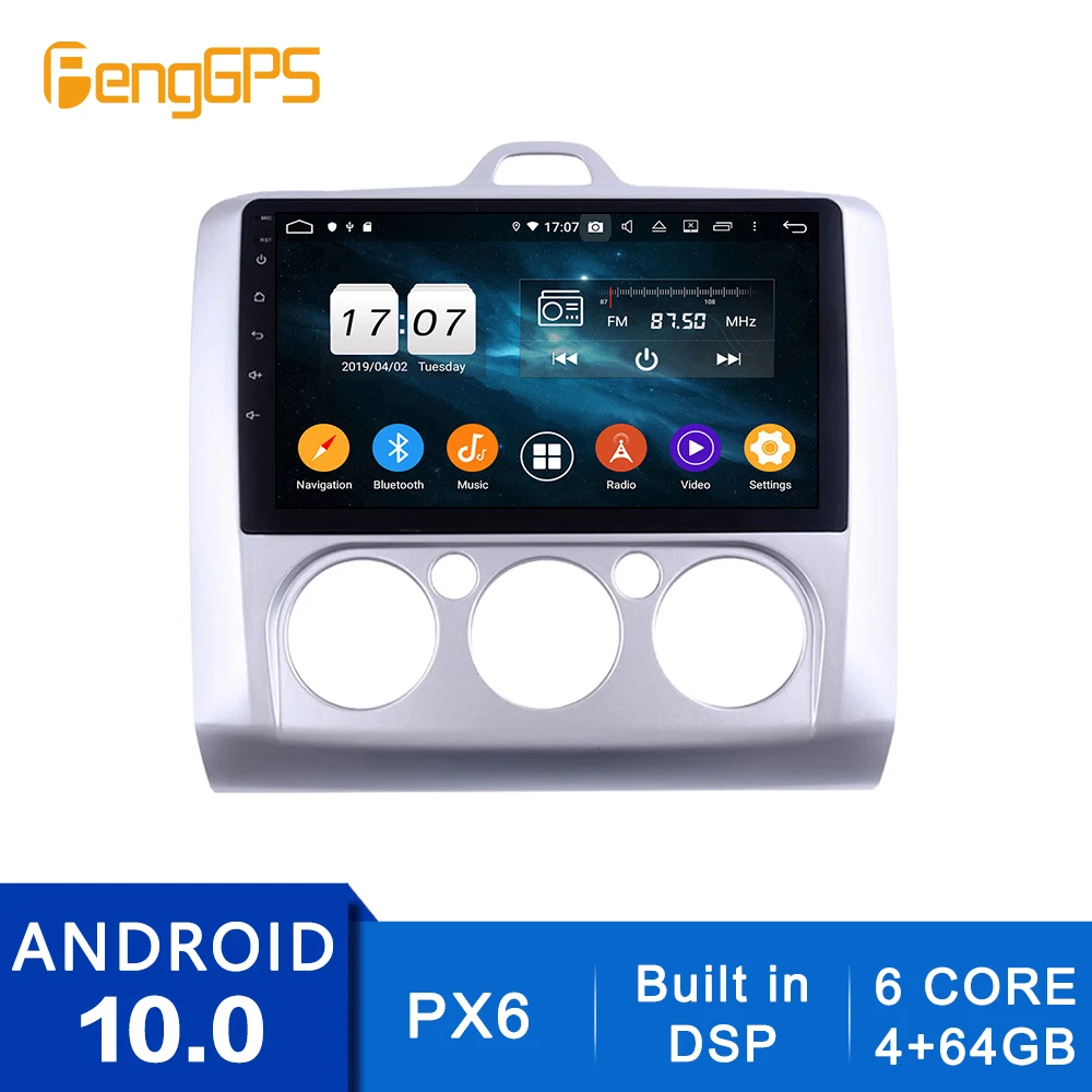 Android 10.0 DVD Predvajalnik Za Ford Focus 2004-2011 zaslon na Dotik Ročno AC Večpredstavnostna GPS Navigacija glavna enota Radio Carplay PX6 DSP