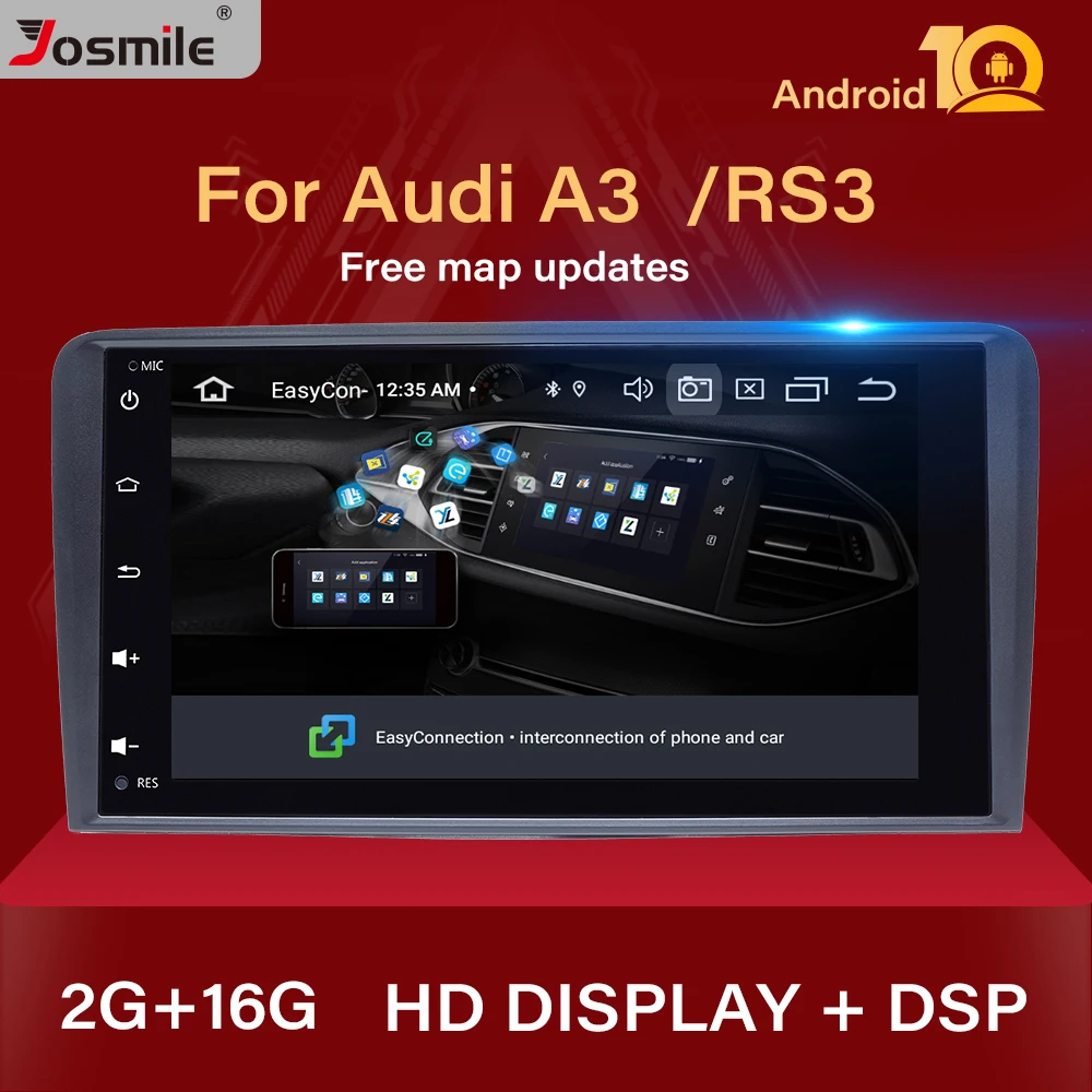 IPS DSP 2 din Android 10.0 Avto Multimedijski Predvajalnik, vodja enote Za Audi A3 8P S3 RS3 Sportback Navigacija GPS DVD Radio stereo Audio (stereo zvok