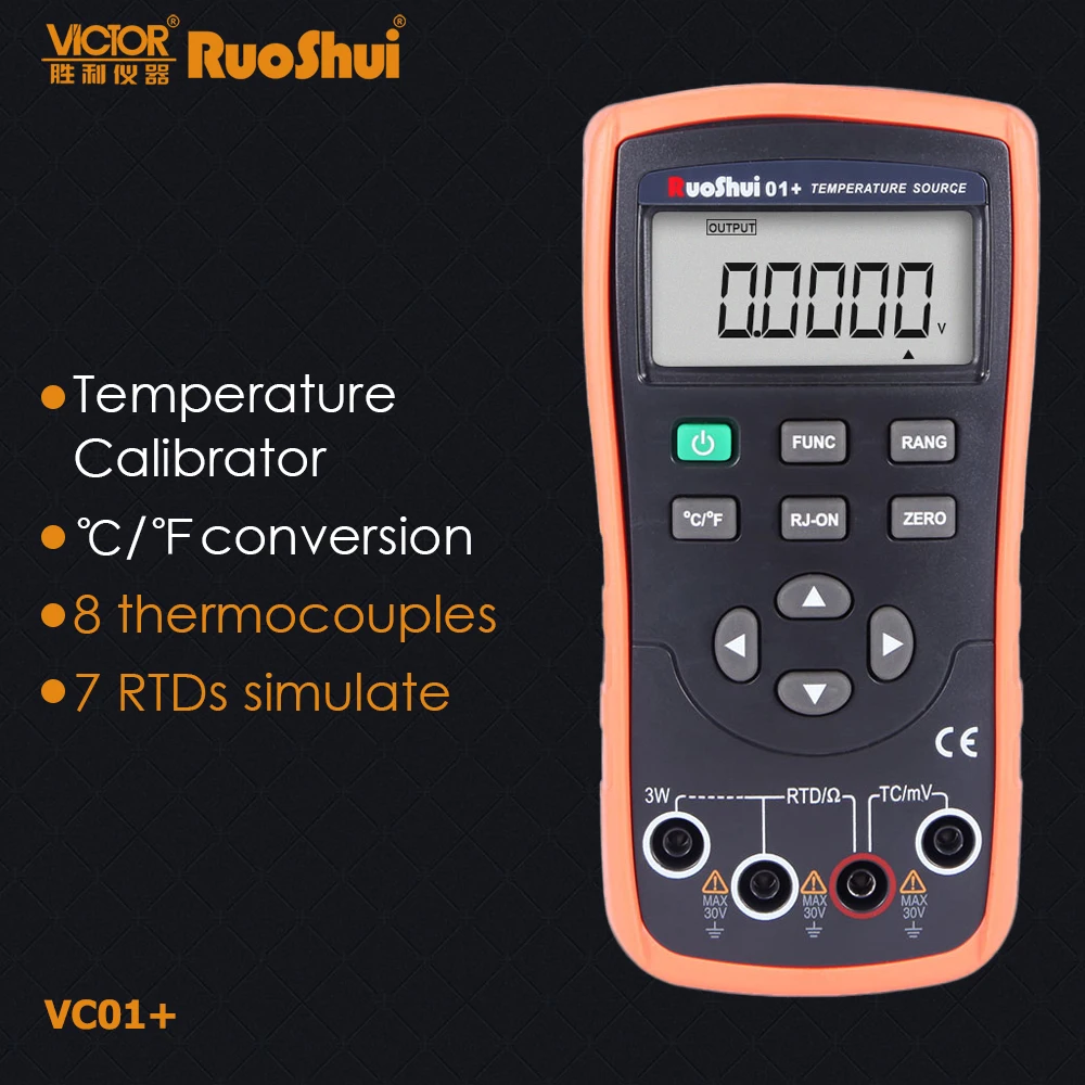 RuoShui 01 Temperaturni kalibrator Vir simulira termočleni RTDs voltov ohmov sintetizator signal generator Električne