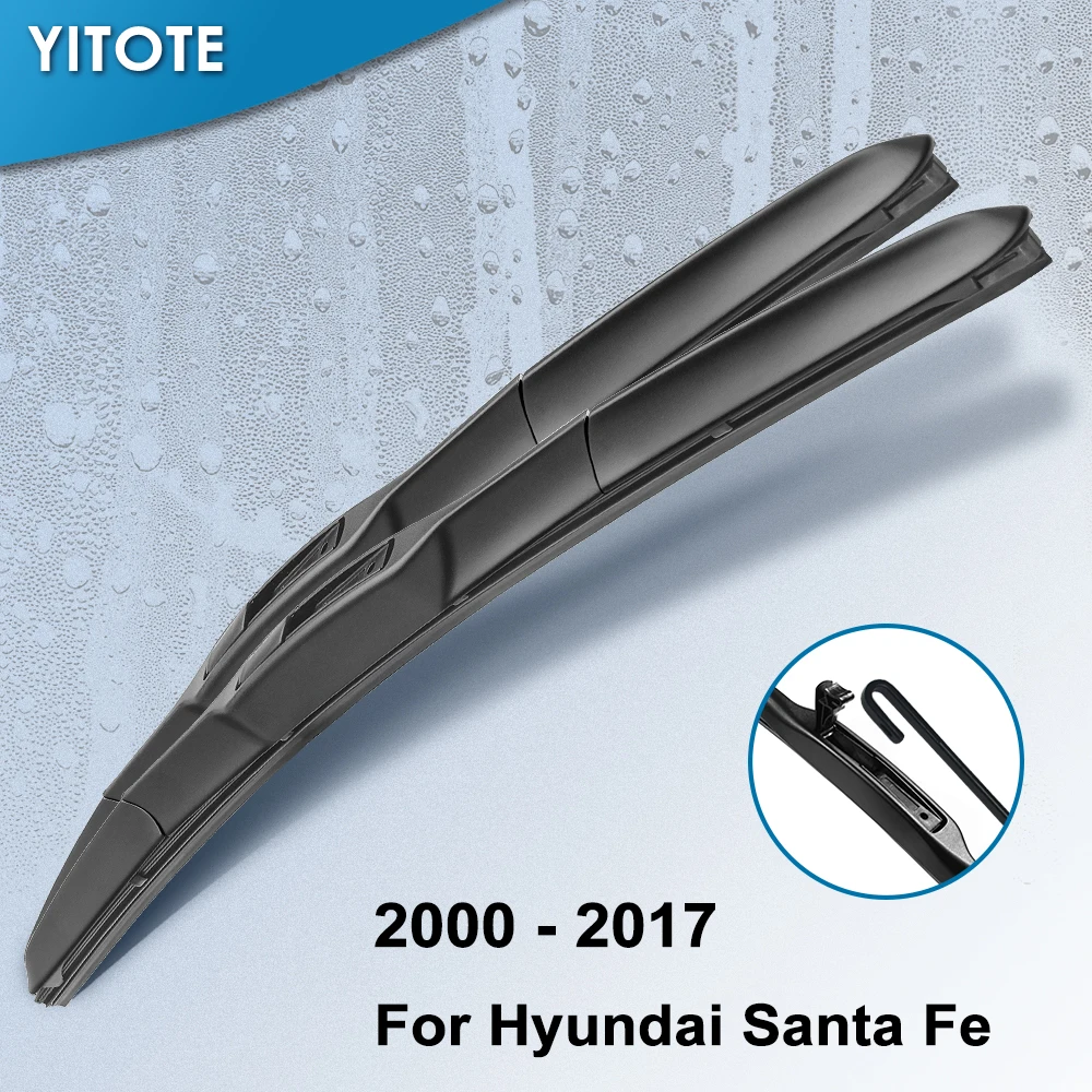 YITOTE Hibridni Metlice Brisalcev za Hyundai Santa Fe Fit Kavljem Roke Model Leto od leta 2000 do leta 2017