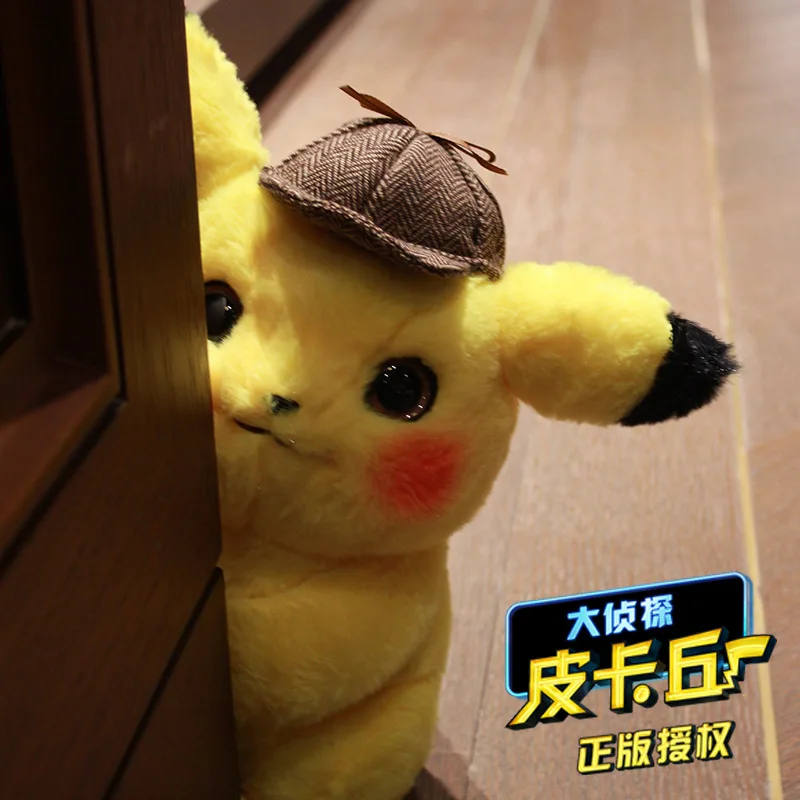 28 CM Resnično Pokemon Detektiv Pikachu Plišastih Igrač Dolgo Plišastih LUTKA Peluche Žep Pošast Dejanje Slika Anime Model Igrače Za Otroke