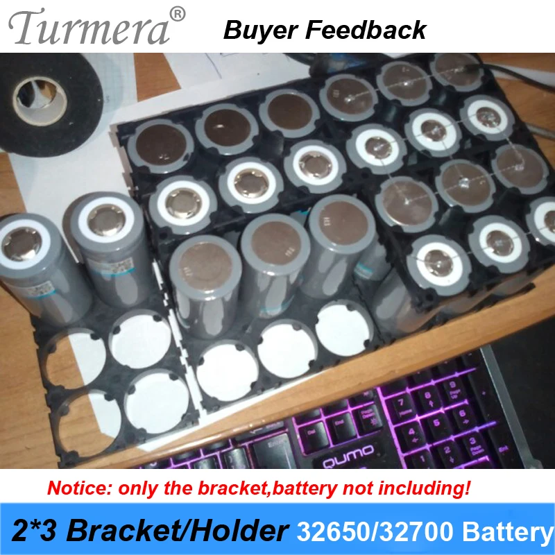 Turmera 32650 32700 2*3 Baterija Nosilec Nosilec za Mobilni Varnost Smešen Vibracij Plastični Nosilci Za 32650 32700 Baterije 16pieces