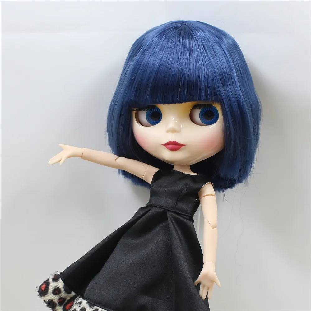 LEDENO DBS Blyth lutka 1/6 bjd zgibno lutka Skupni organ kratke Modre Lase ravne lase sijoče obraz 30 cm golih lutka