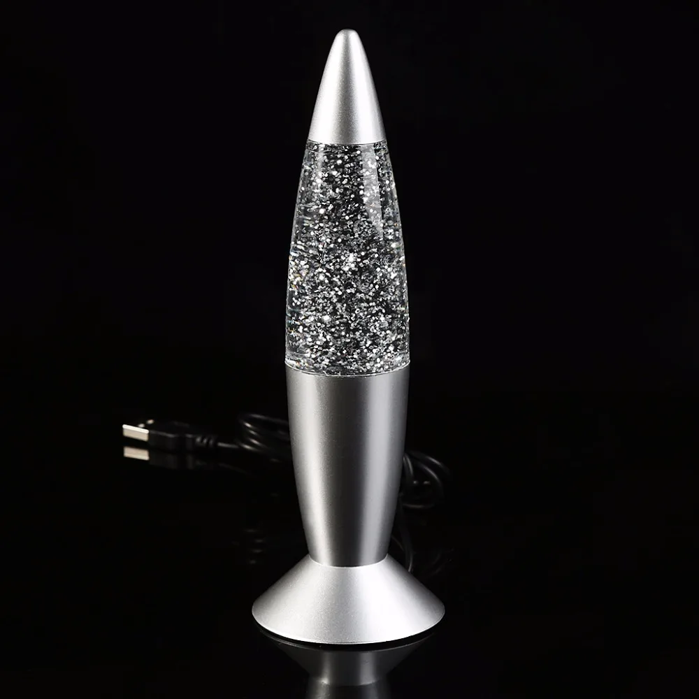 6x18cm 3D Raketa Multi Barva Spreminja, Lava Svetilka RGB LED Glitter Noč Svetlobe Darilo