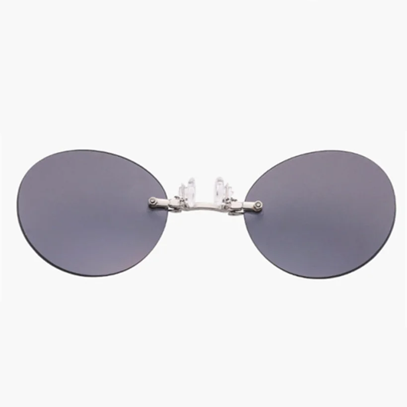Mini Rimless sončna Očala Posnetek Na Nos Objektiv Okrogle Očala Moda Matrika Morpheus brez okvirjev Letnik Moški Očala UV400