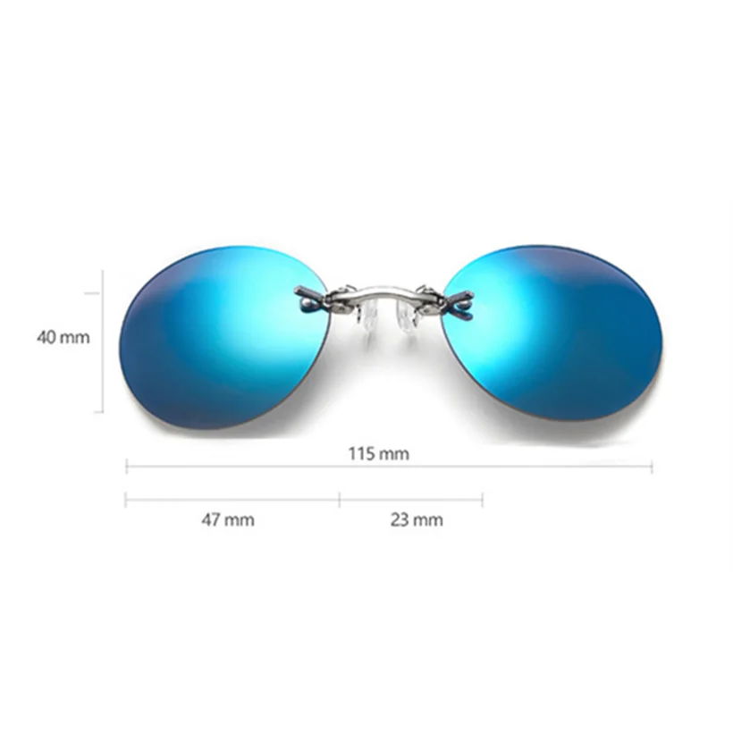 Mini Rimless sončna Očala Posnetek Na Nos Objektiv Okrogle Očala Moda Matrika Morpheus brez okvirjev Letnik Moški Očala UV400
