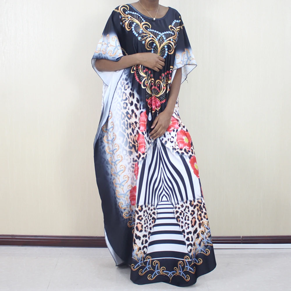 Afriške Maxi Obleke Za Ženske, Nakit Vzorec Natisnjene Diamanta Puloverju Svoboden Mehko Microfiber Materiala Muslimanskih Oblačil