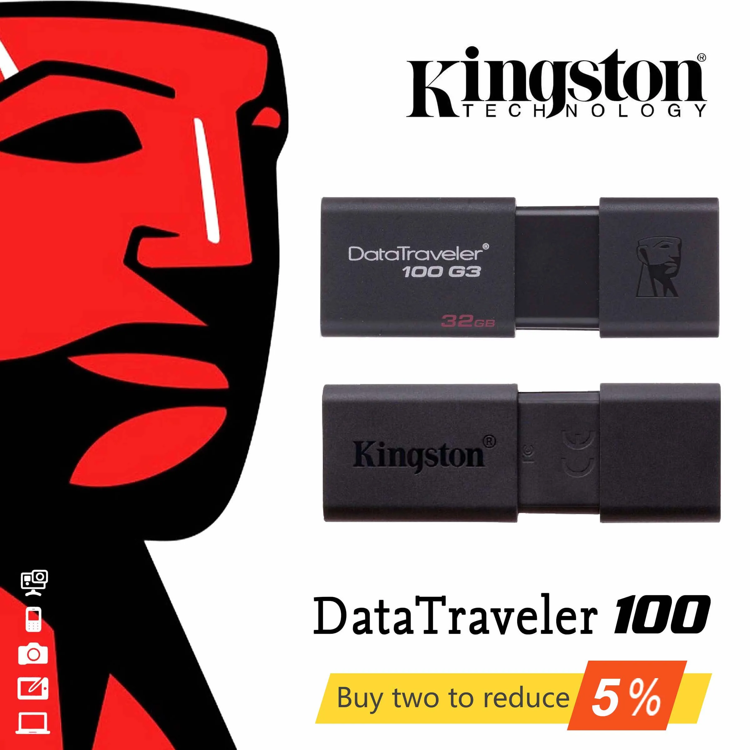 Original USB 3.0 Hitrost Kingston DataTraveler USB ključek 16GB 32GB 64GB 16 32 64 GB Pomnilnika Pendrive Palico Pen Drive DT100G3