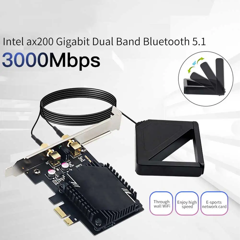 Pcie Brezžična Omrežna Kartica Antena Razširitev Dvojno Frekvenco Dolgo Vrsto Magnet Bluetooth 5.1 Plug And Play 3000M WiFi6 igre na Srečo