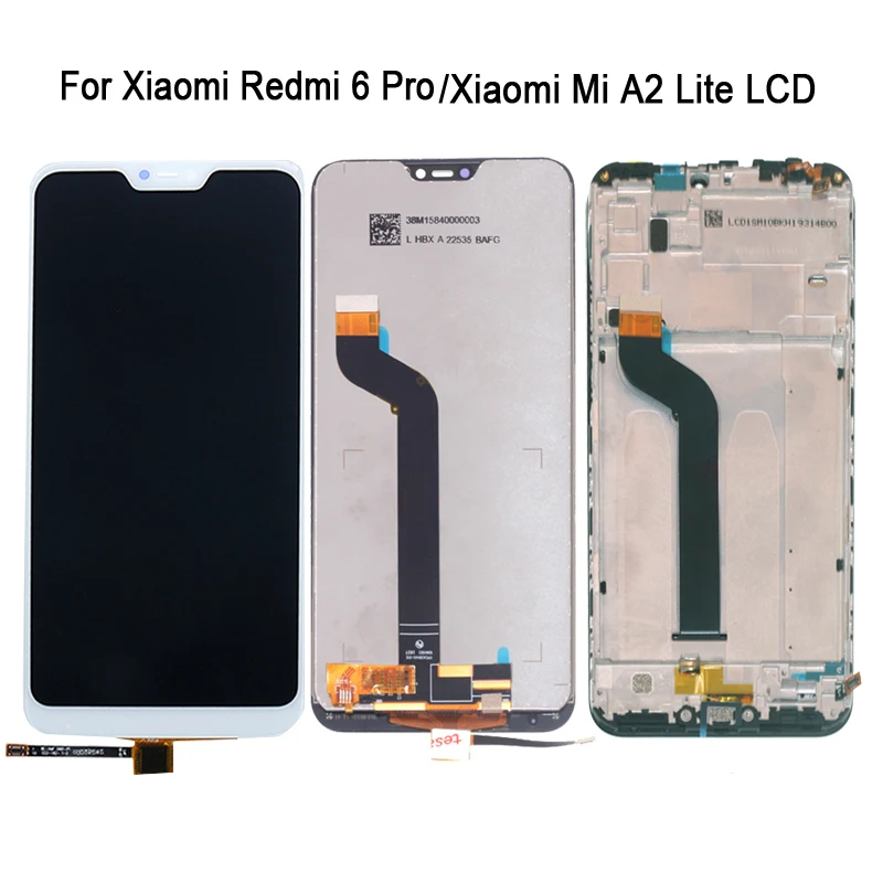 Preizkušen Za Xiaomi Redmi 6 Pro LCD Mi A2 Lite LCD-Zaslon in Zaslon na Dotik Z Okvirjem 5.84