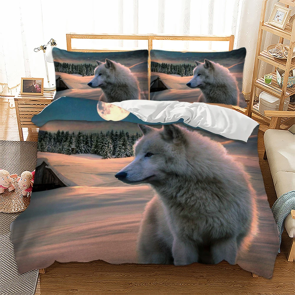 3D volk Posteljnina nabor Živali Rjuhe kritje prevleke eno kraljica Dvojno king size posteljnino 3pcs