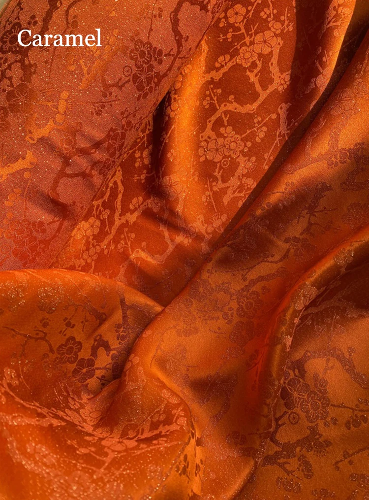 Svila Bombaž Obleko Materiala Etnične Slive Cvetlični Brocade Svilena Tkanina, Težka Krep 100cm*114 cm
