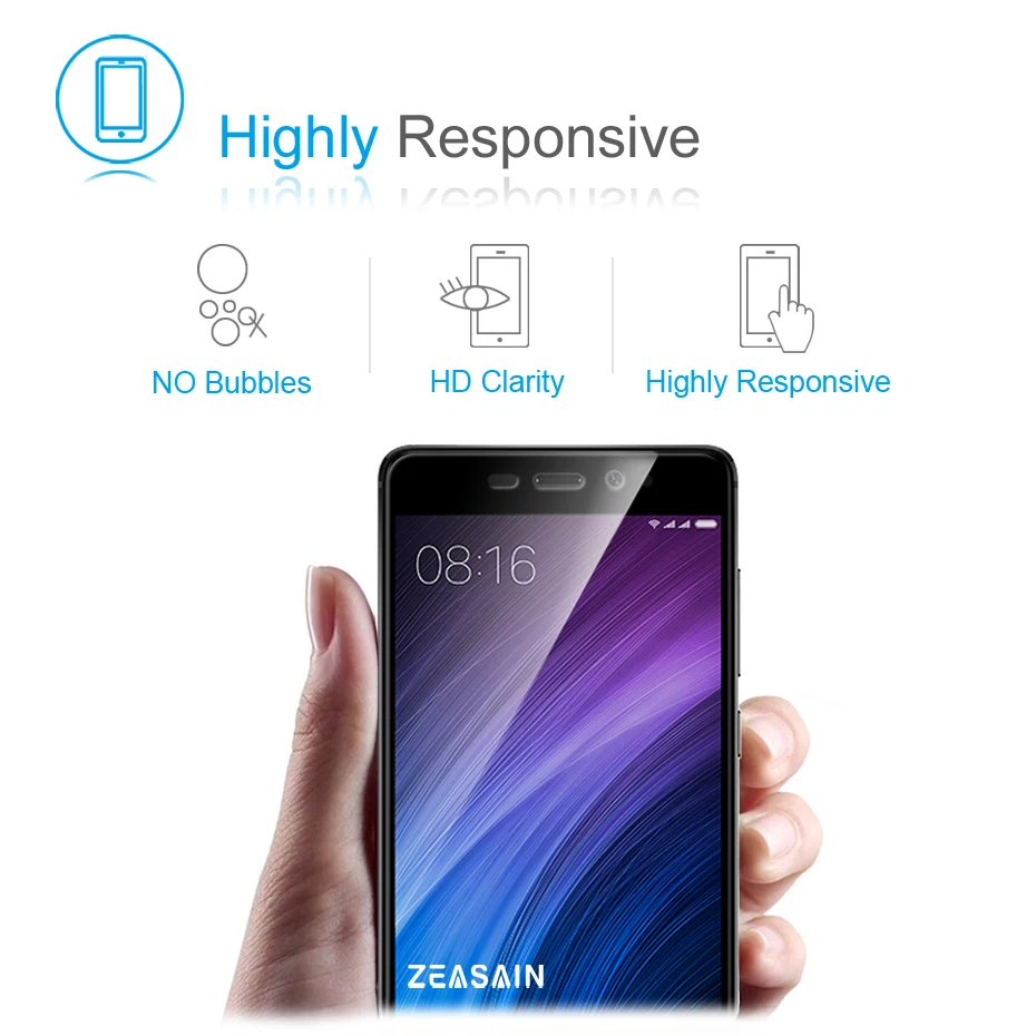 Original ZEASAIN Premium HD Polno Kritje Zaščitnik Zaslon Kaljeno Steklo za Xiaomi Redmi 4 Pro Prime Xiomi Redmi4 Kaljenega Stražar