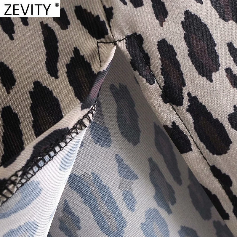 Zevity Novo 2021 Ženske Letnik Leopard Tiskanja Split Črto Krilo Faldas Mujer Ženski Priložnostne Vestido Strani Zadrgo Slim Krila QUN727