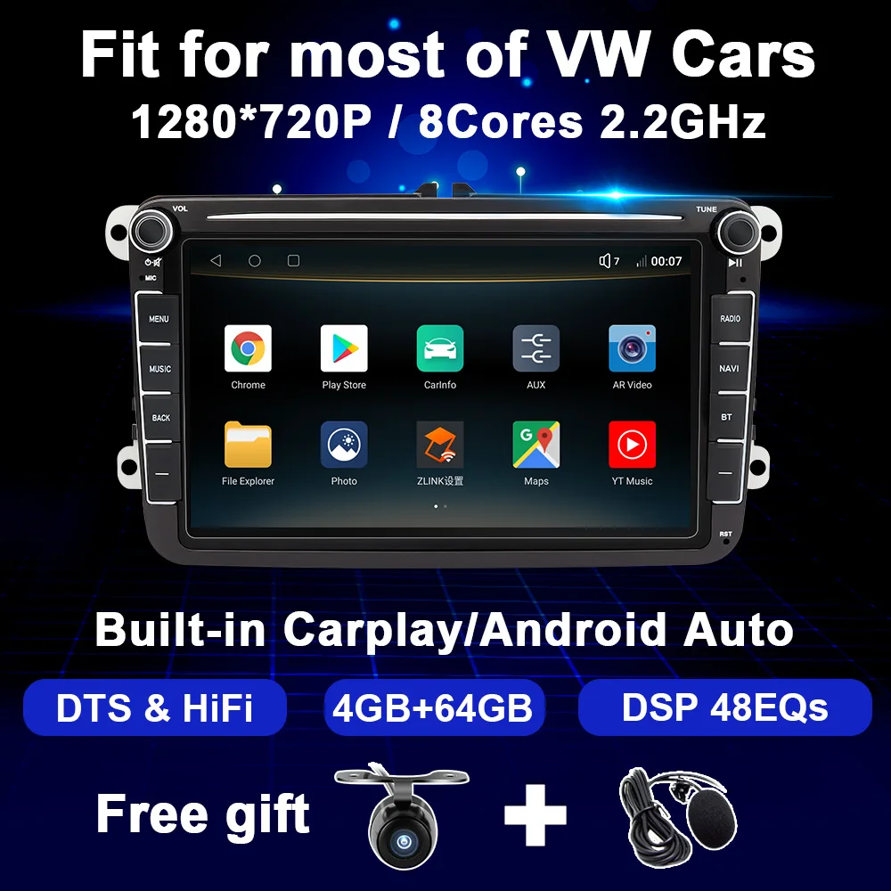 Android Avto Radio Za VW Polo Limuzina GOolf 5 6 Passat B6 B7 CC Magotan Bora Jetta Touran Tiguan Skoda Octavia Večpredstavnostna 2Din GPS